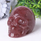 Strawberry Quartz Crystal Skull Carvings for Halloween