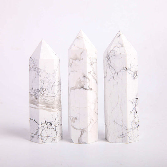 Set of 3 Howlite Crystal Point