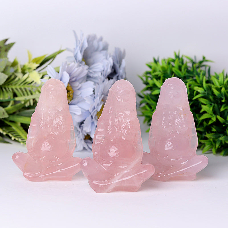 Rose Quartz Mother Earth Crystal Carvings