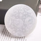 Selenite Palm Stone with Moon Printing