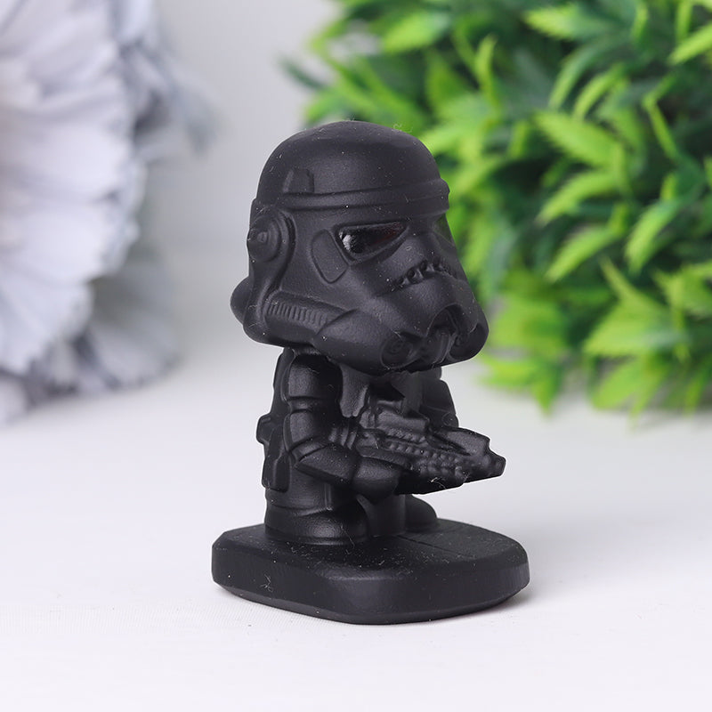 2.5" Black Obsidian Darth Vader Crystal Carvings