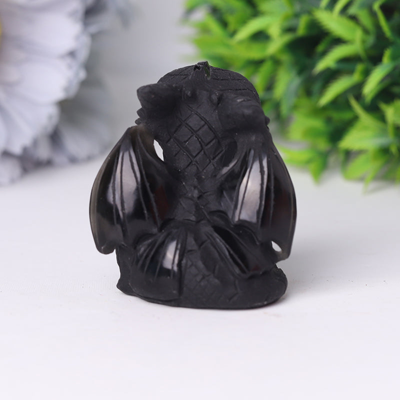 Black Obsidian Toothless Crystal Carvings