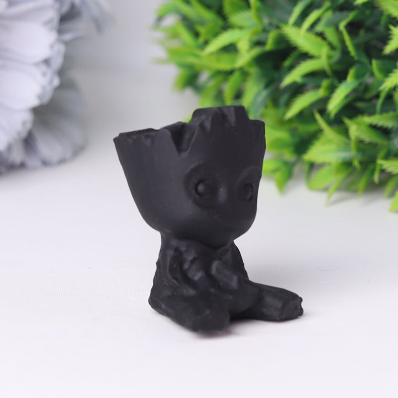 Black Obsidian Groot Crystal Carvings