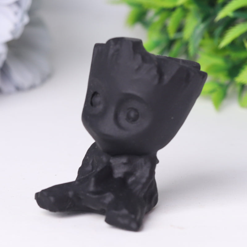 Black Obsidian Groot Crystal Carvings