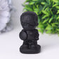 Black Obsidian American Captain Crystal Carvings