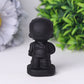 Black Obsidian American Captain Crystal Carvings