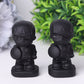 Black Obsidian American Captain Crystal Carvings