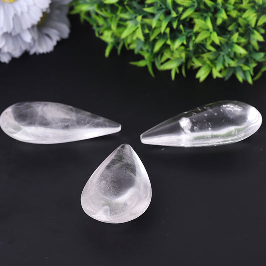 3“ Big Natural Clear Quartz Tear Drops