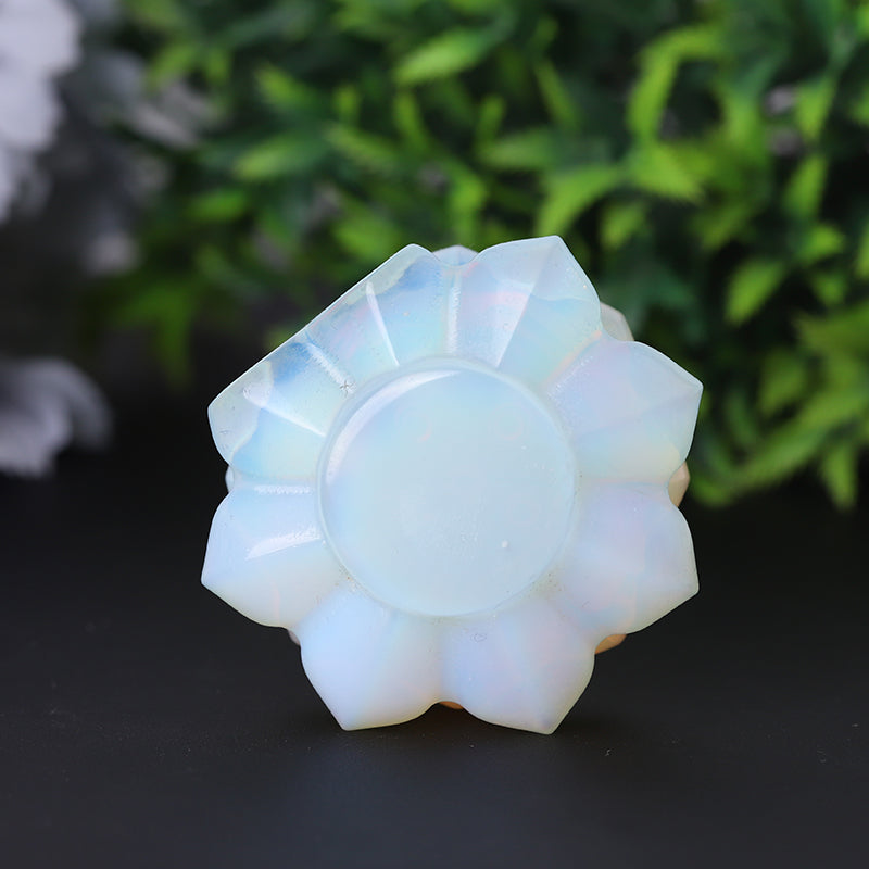 2" Opalite Lotus Flower Crystal Carvings