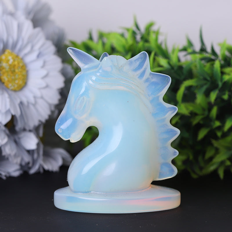4" Opalite Unicorn Carving Crystal Carving for Collection
