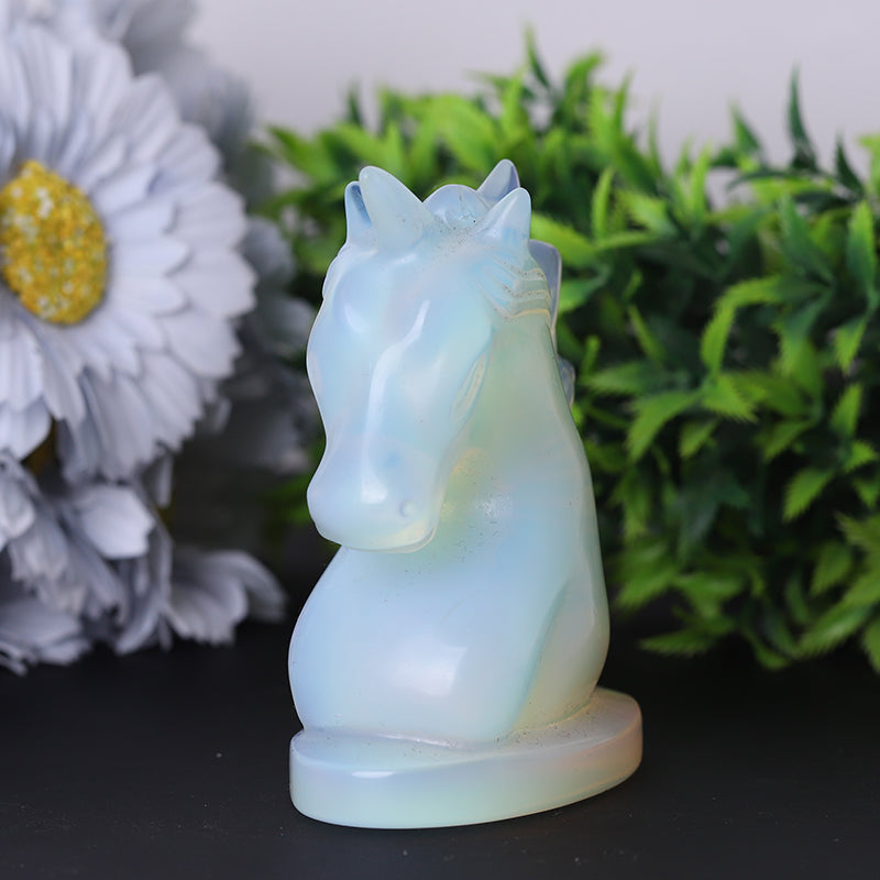 4" Opalite Unicorn Carving Crystal Carving for Collection