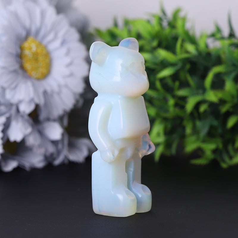 Opalite Bear Brick Crystal Carvings