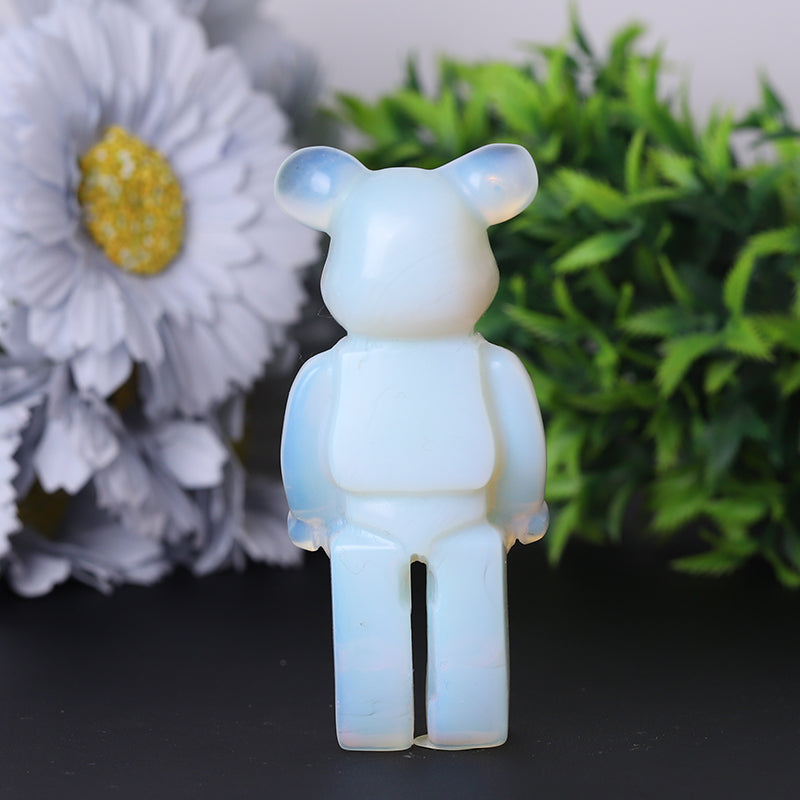 Opalite Bear Brick Crystal Carvings