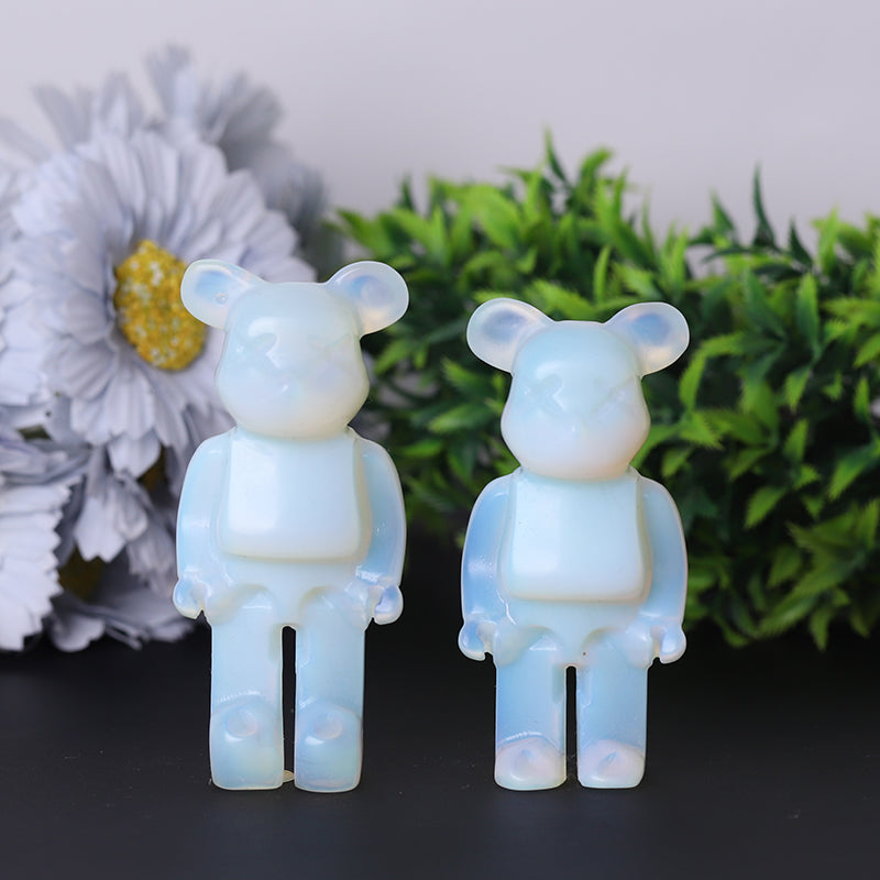 Opalite Bear Brick Crystal Carvings