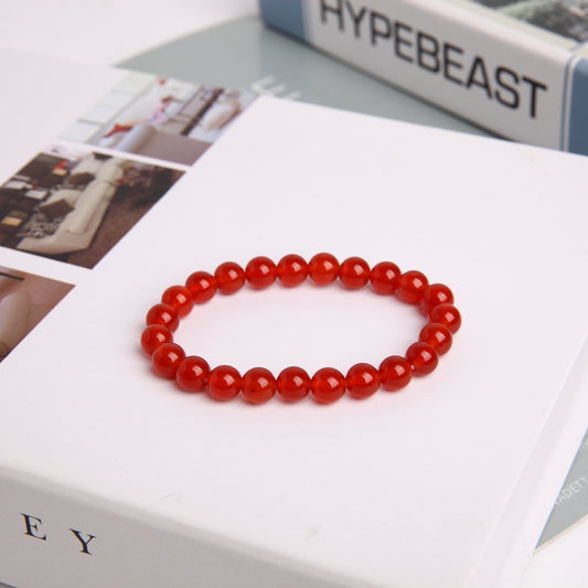 8mm Red Chalcedony Crystal Bracelet