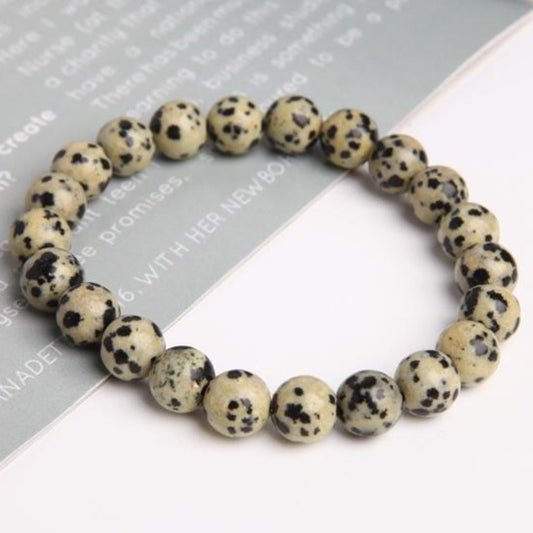 8mm Dalmatian Crystal Bracelet