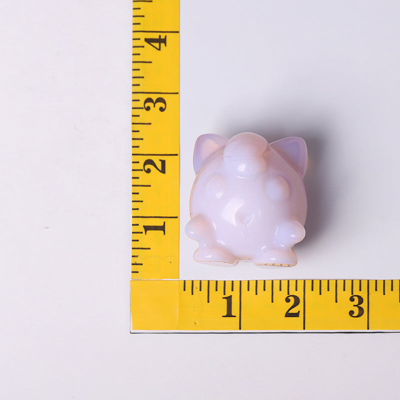 2" Pink Opalite Jigglypuff Carving Figurine Healing Decoration