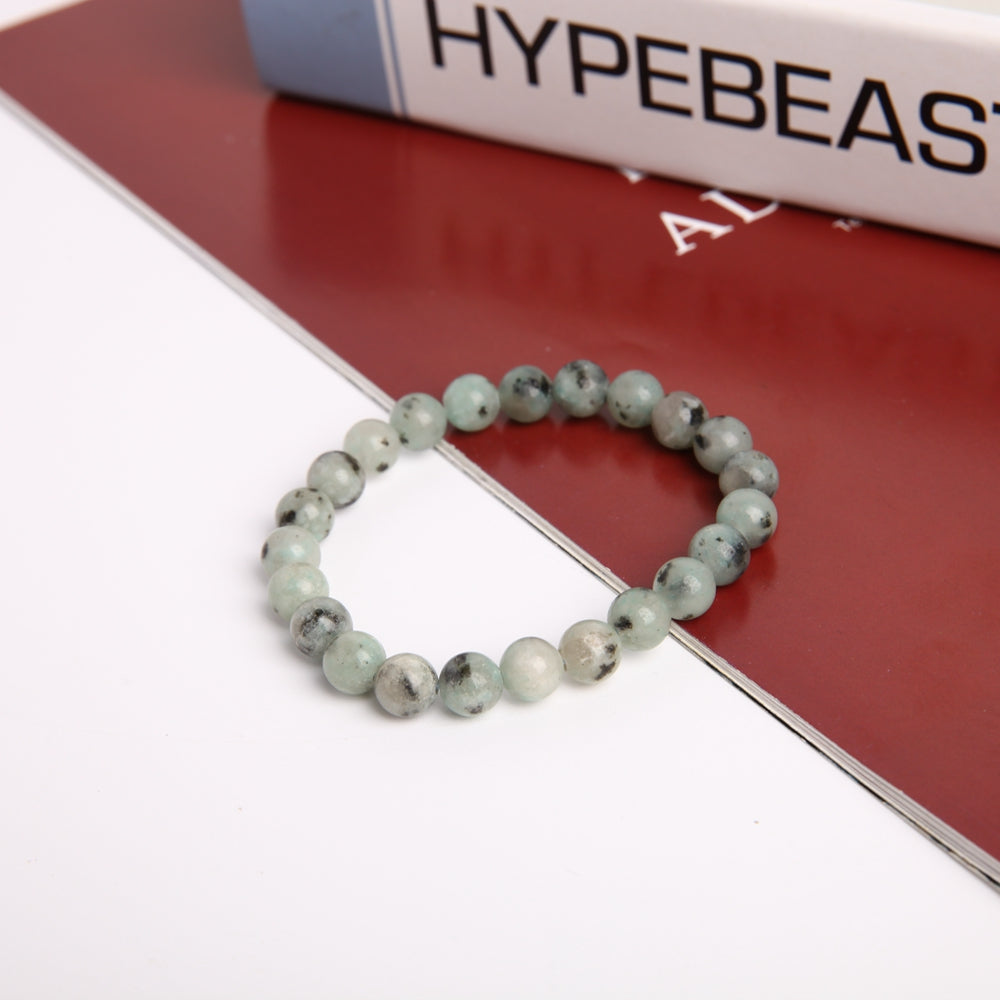 8mm Kiwi Jasper Crystal Bracelet