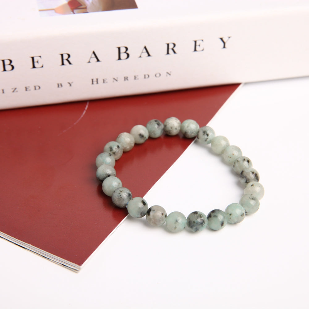 8mm Kiwi Jasper Crystal Bracelet