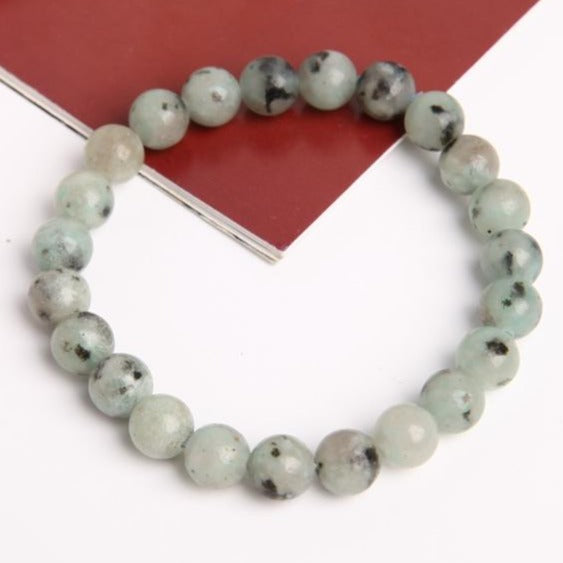 8mm Kiwi Jasper Crystal Bracelet