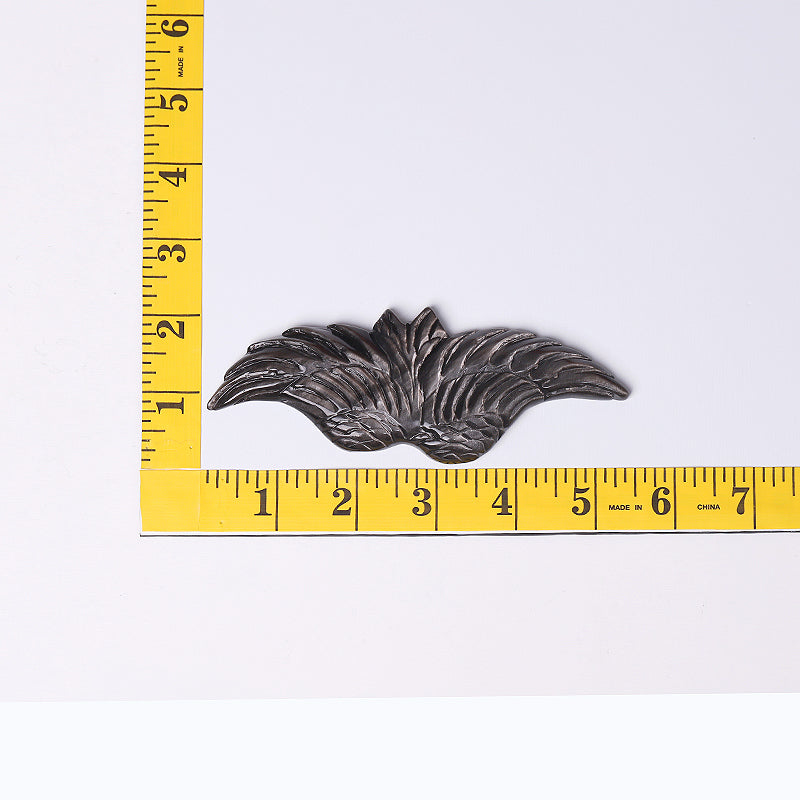 5.2" Silver Obsidian Wing Carving