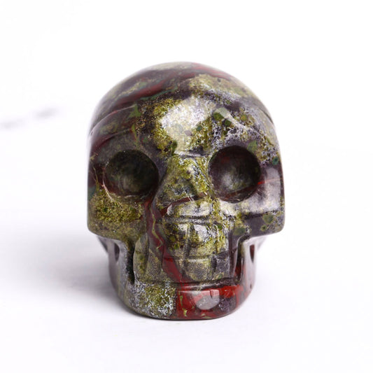 2" Dragon Blood Stone Crystal Skull Carvings for Halloween