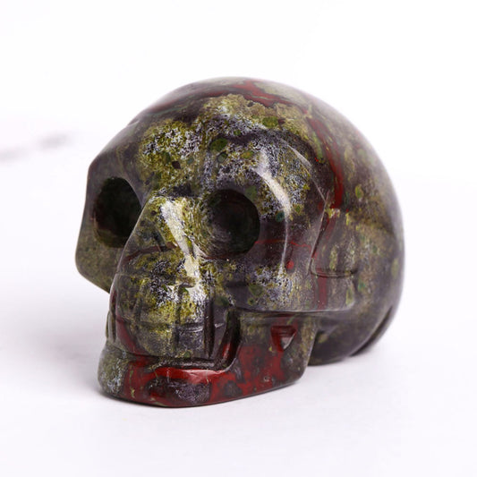 2" Dragon Blood Stone Crystal Skull Carvings for Halloween