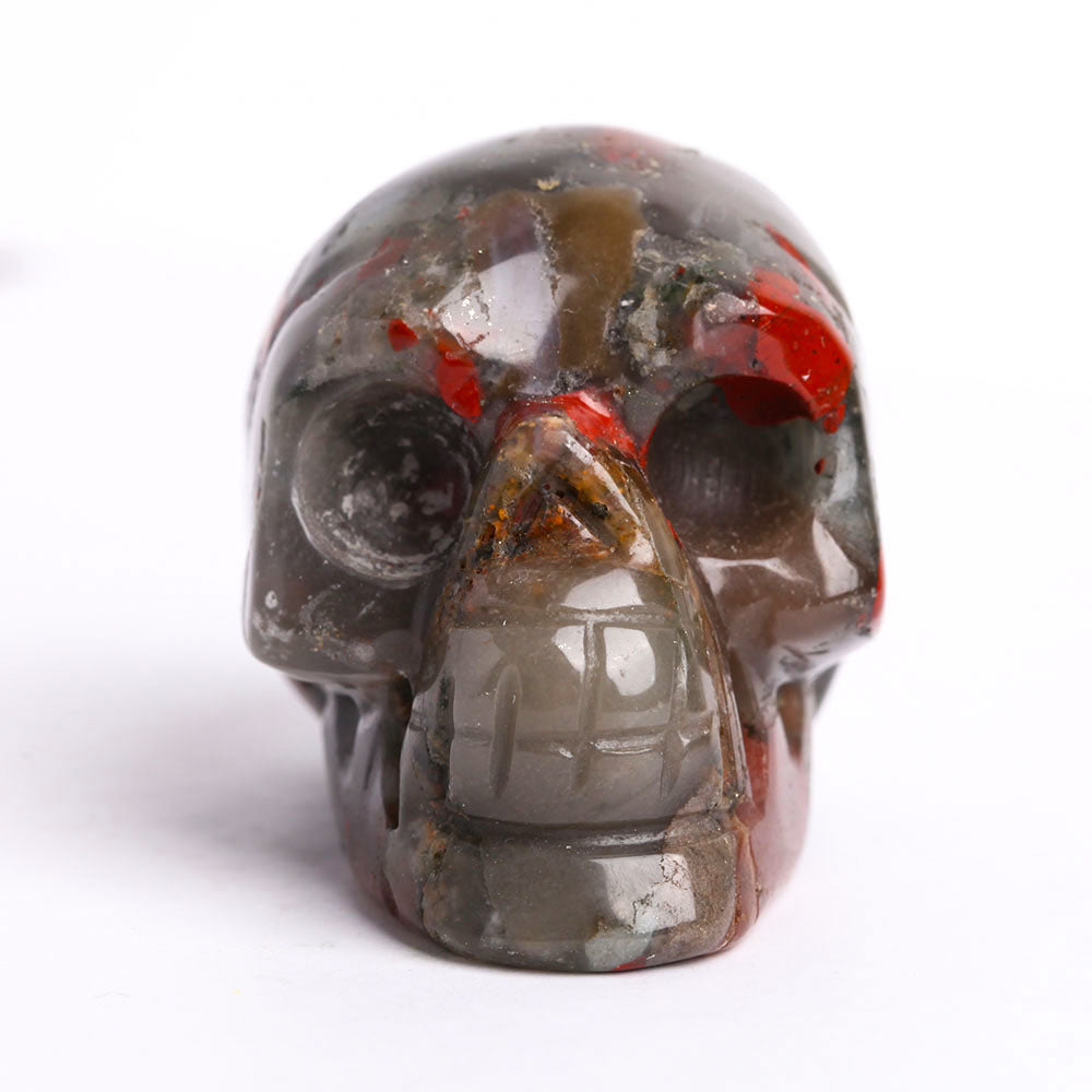 2" African Blood Stone Crystal Skull Carvings for Halloween