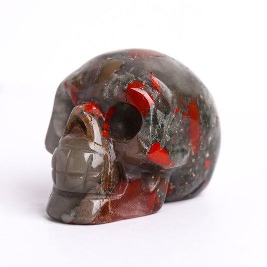 2" African Blood Stone Crystal Skull Carvings for Halloween