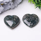 2" Moss Agate Heart Crystal Carvings