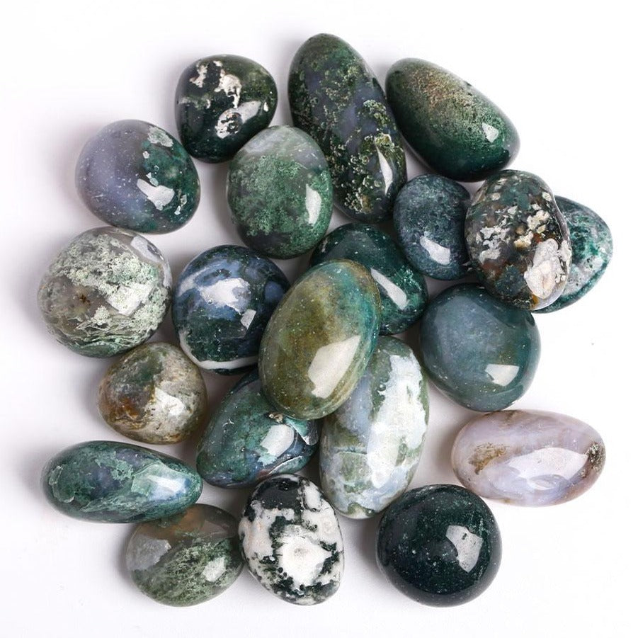 0.5kg Moss Agate Crystal Tumbles