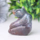 2" Moss Agate Bear Crystal Carving