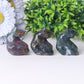 2" Moss Agate Bear Crystal Carving