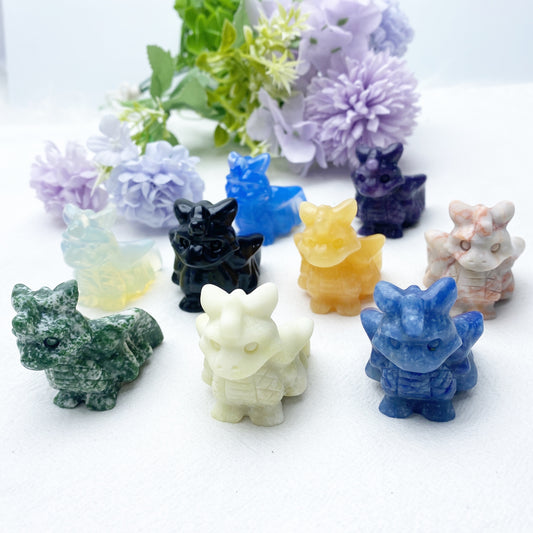 1.8" Mixed Crytsal Baby Dragon Carving Bulk Wholesale