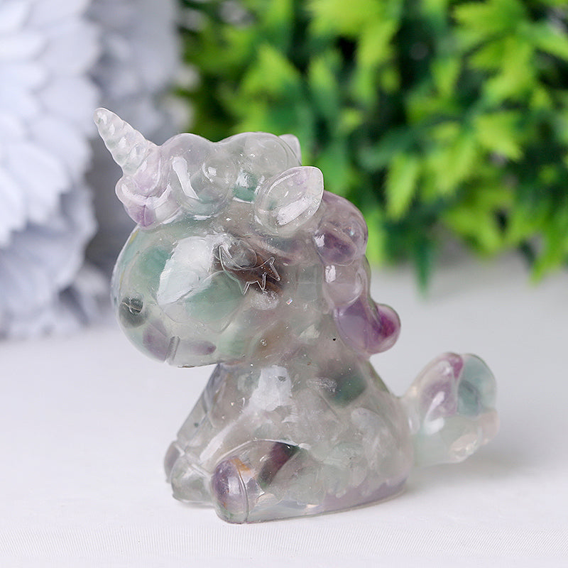 Resin Unicorn Crystal Carvings