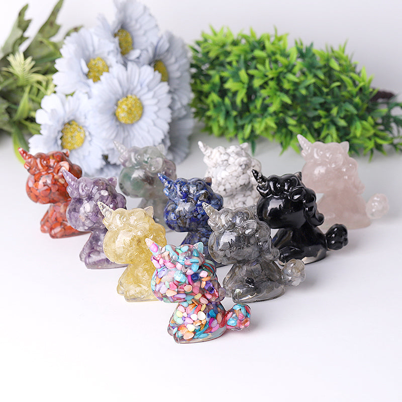 Resin Unicorn Crystal Carvings