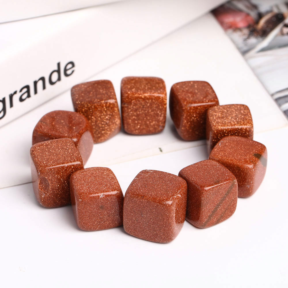 Gold Sand Stone Crystal Cubes