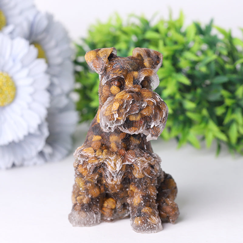 4.2" Resin Schnauzer Carving for Decoration