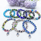 8-10mm Colored Crystal Evil Eye Bracelet Bulk Wholesale