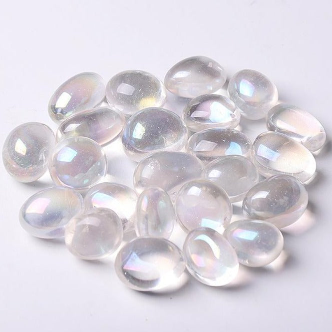 20mm-30mm Hot Sale Angle Aura Clear Quartz Tumbles