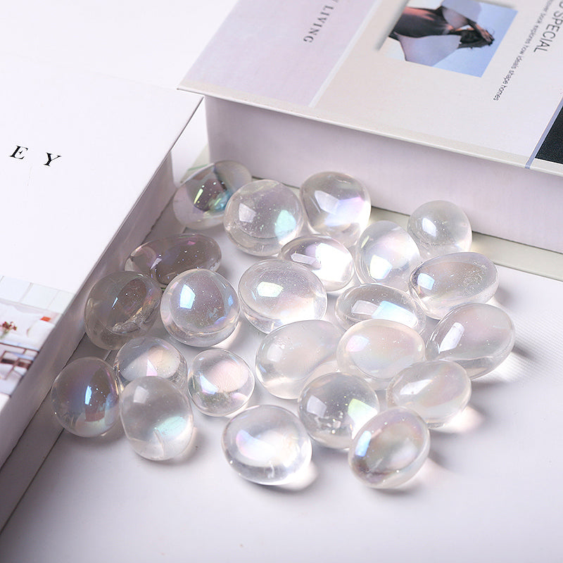 20mm-30mm Hot Sale Angle Aura Clear Quartz Tumbles