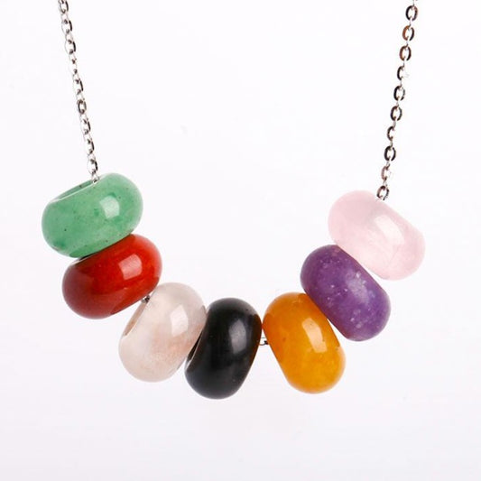 Donuts Shape Chakra Crystal Necklace Jewelry