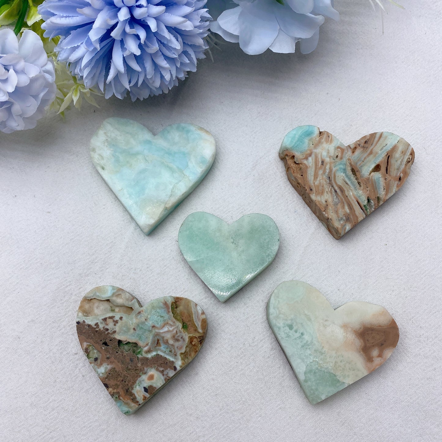 1.7"-2.0" Hemimorphite Heart Crystal Healing Bulk Wholesale