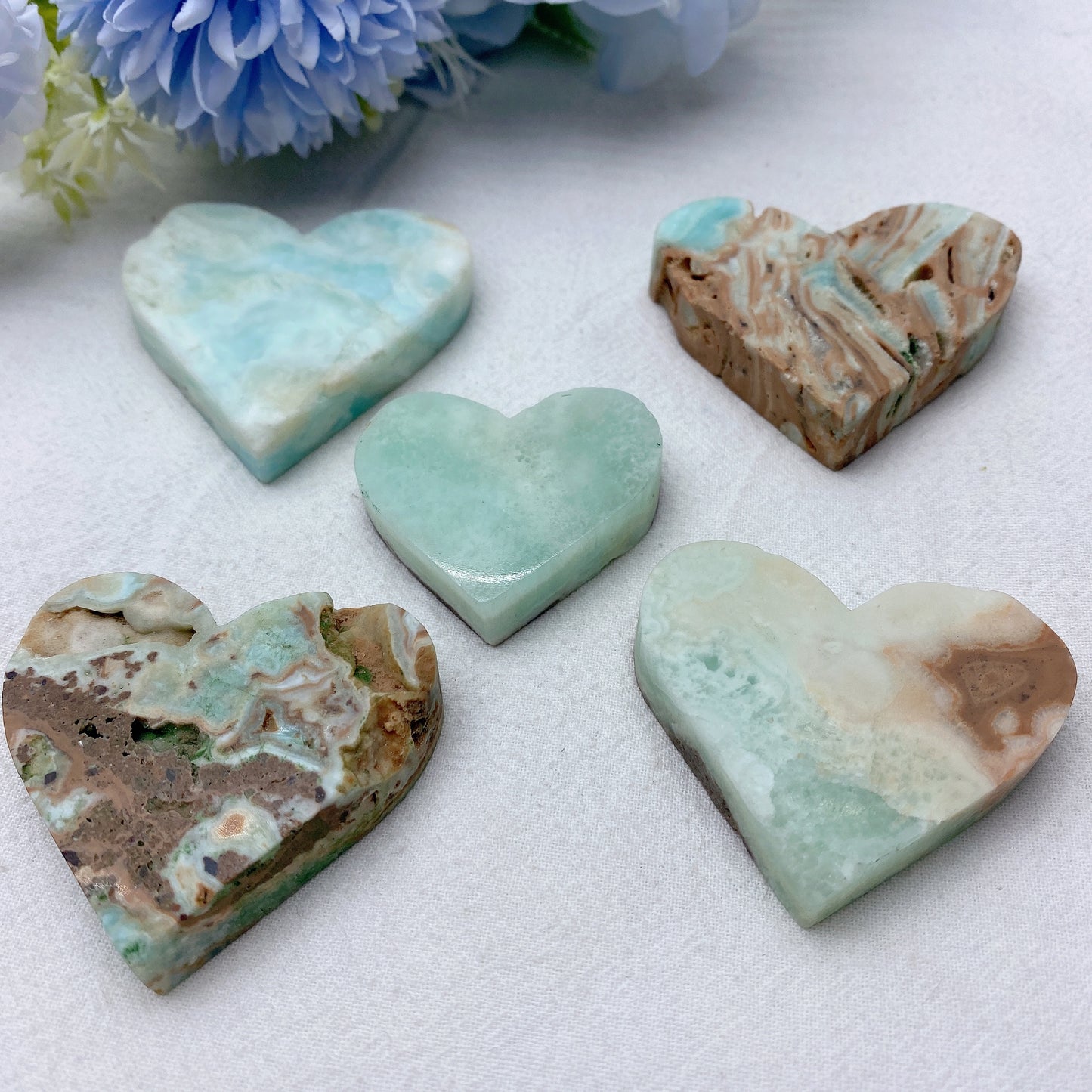 1.7"-2.0" Hemimorphite Heart Crystal Healing Bulk Wholesale