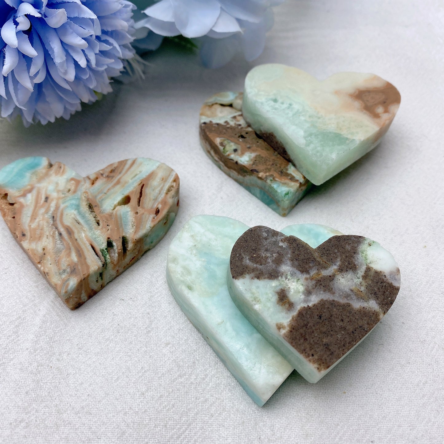 1.7"-2.0" Hemimorphite Heart Crystal Healing Bulk Wholesale