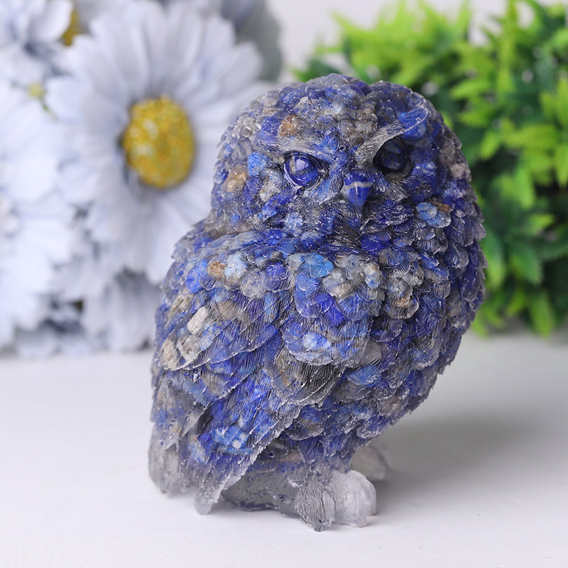 4" Owl Resin Crystal Carvings