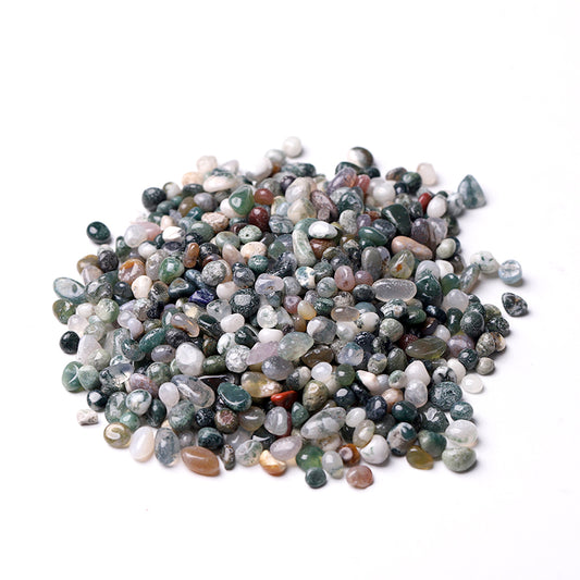 Natural Moss Agate Chips Crystal Chips for Decoration