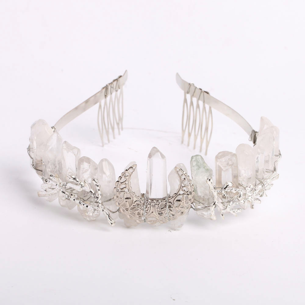 Aura Natural Raw Quartz Angel Crystal Crown #3