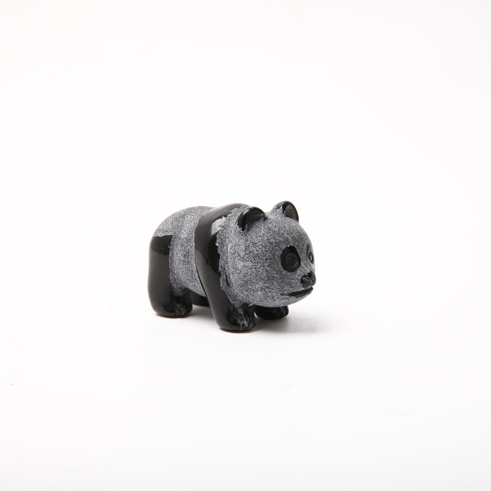 Hand Carved Obsidian Panda