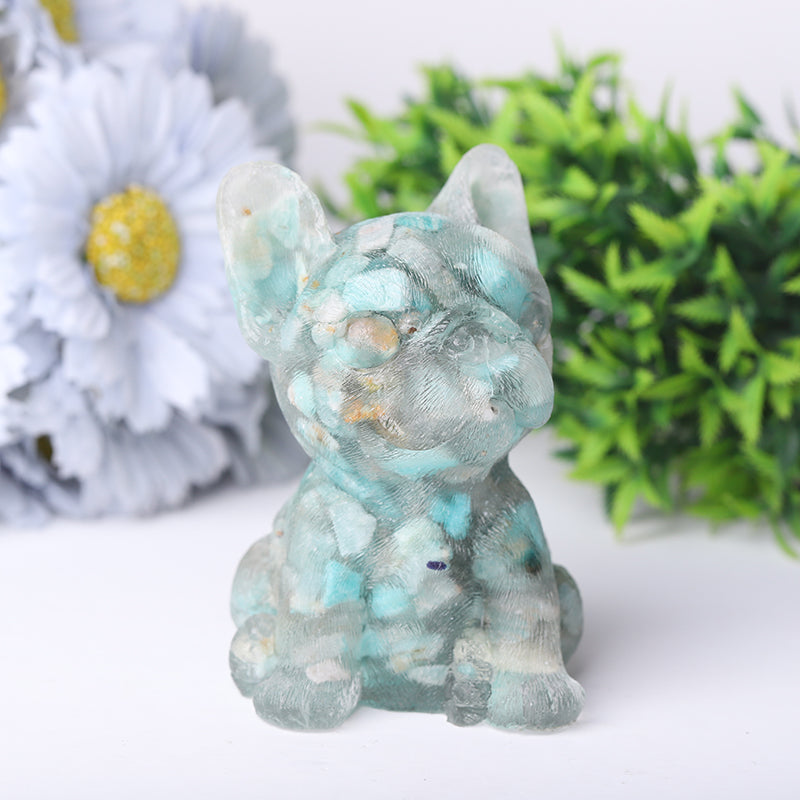 4" Resin French Bulldog Crystal Carvings